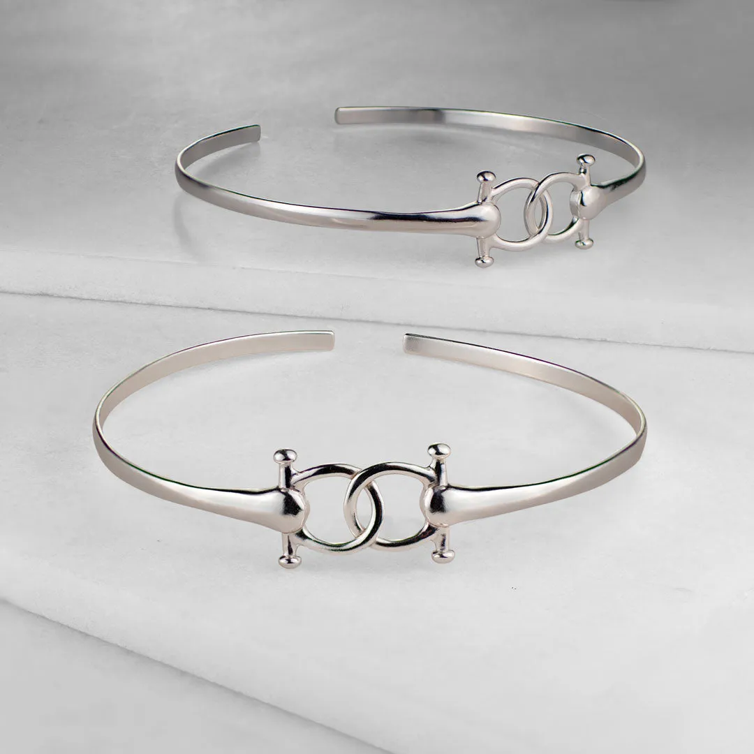Talisman - Stylized Horse Bit and Sterling Silver on Brass Bracelet