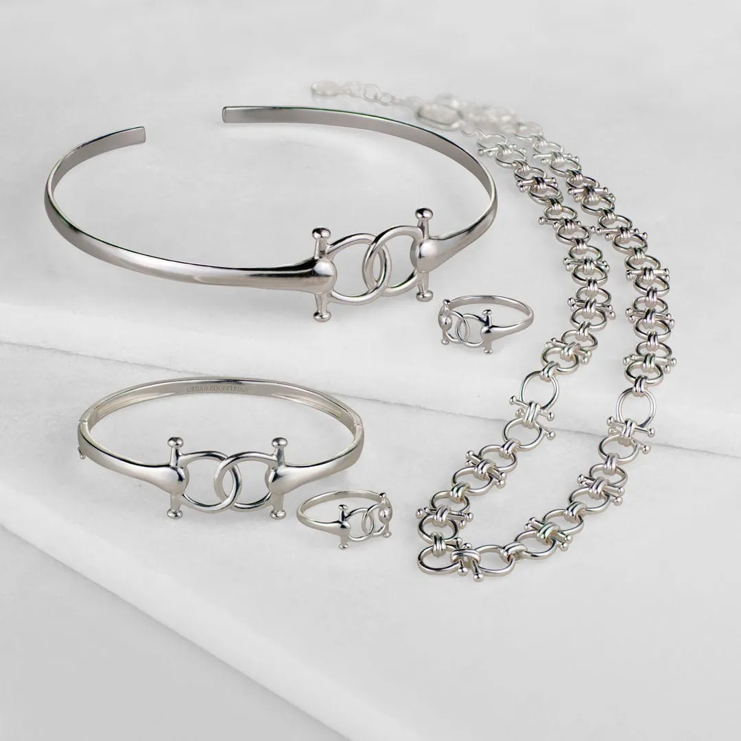 Talisman - Stylized Horse Bit and Sterling Silver on Brass Bracelet