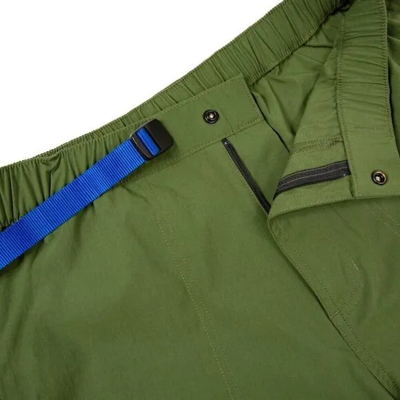 TOPO Designs Olive Green River Quick Dry Outdoor Trail Hiking Buckle Shorts