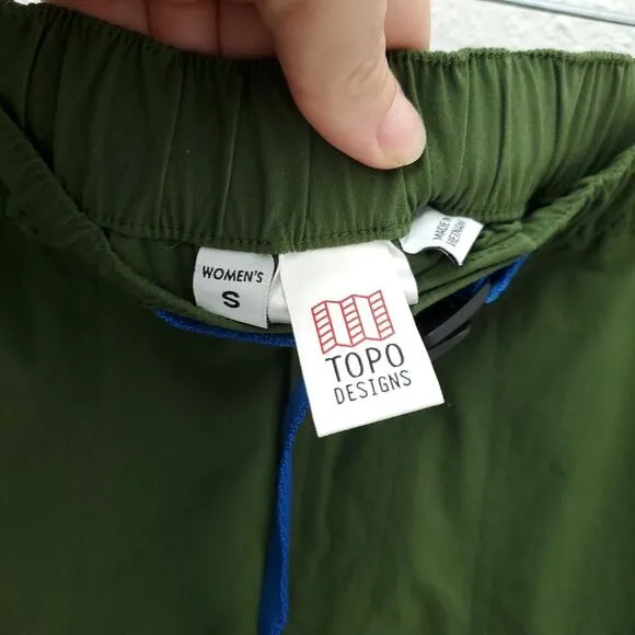TOPO Designs Olive Green River Quick Dry Outdoor Trail Hiking Buckle Shorts