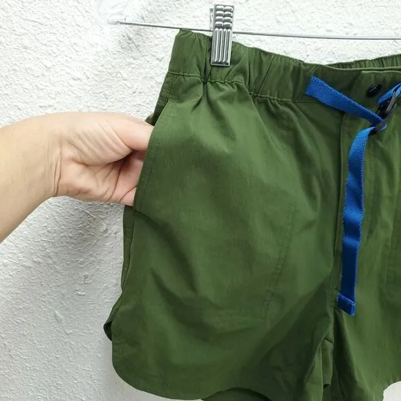 TOPO Designs Olive Green River Quick Dry Outdoor Trail Hiking Buckle Shorts
