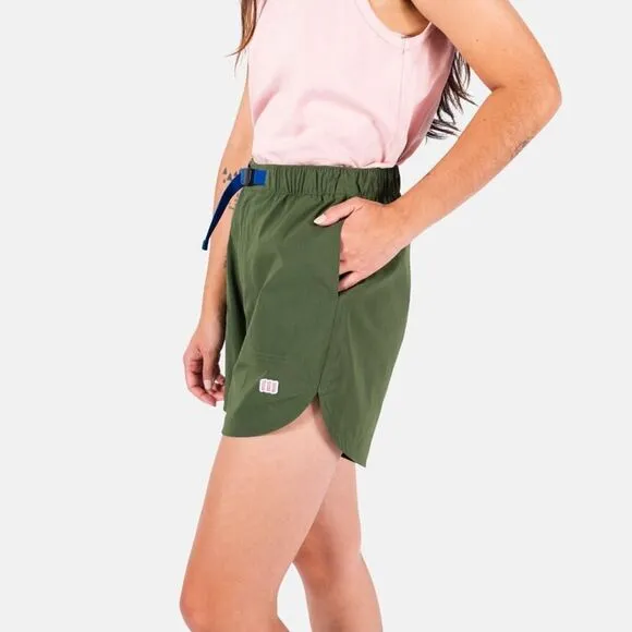 TOPO Designs Olive Green River Quick Dry Outdoor Trail Hiking Buckle Shorts