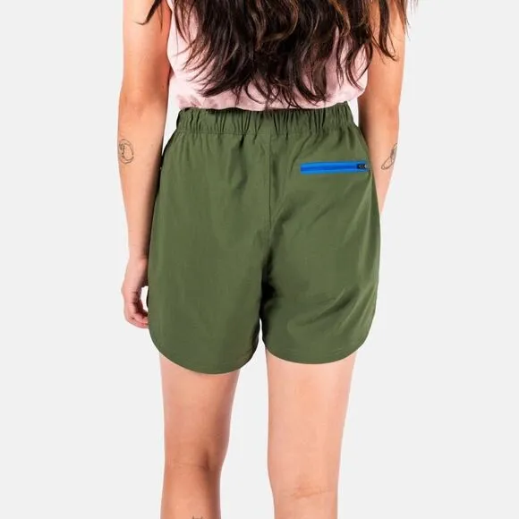 TOPO Designs Olive Green River Quick Dry Outdoor Trail Hiking Buckle Shorts