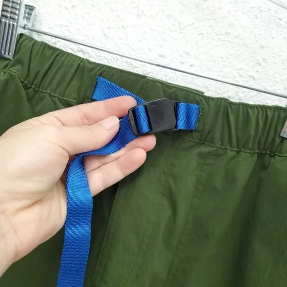 TOPO Designs Olive Green River Quick Dry Outdoor Trail Hiking Buckle Shorts