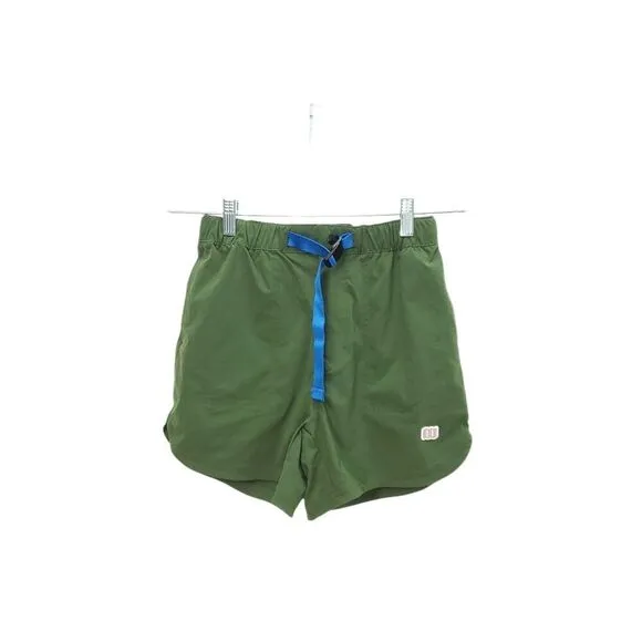 TOPO Designs Olive Green River Quick Dry Outdoor Trail Hiking Buckle Shorts
