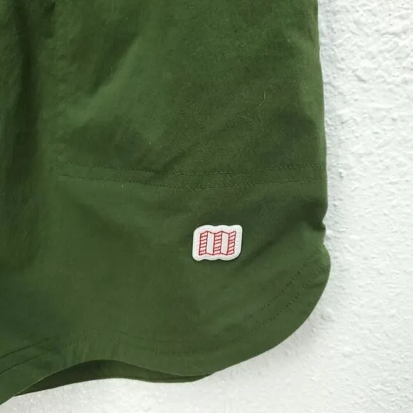 TOPO Designs Olive Green River Quick Dry Outdoor Trail Hiking Buckle Shorts