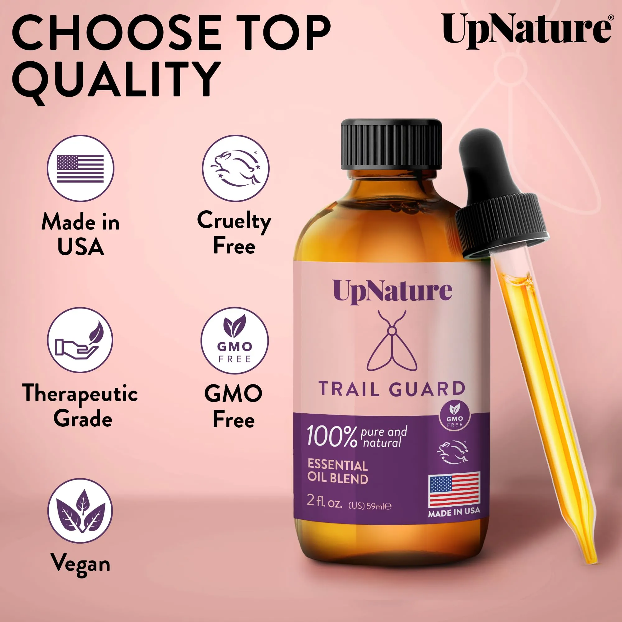 UpNature Trail Guard Essential Oil Blend 2oz - Outdoor & Camping Essentials - with Eucalyptus Essential Oil, Ylang-Ylang