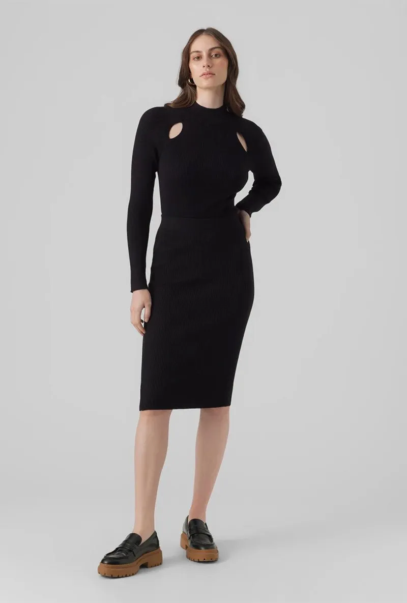 VERO MODA KARIS HW MIDI SKIRT