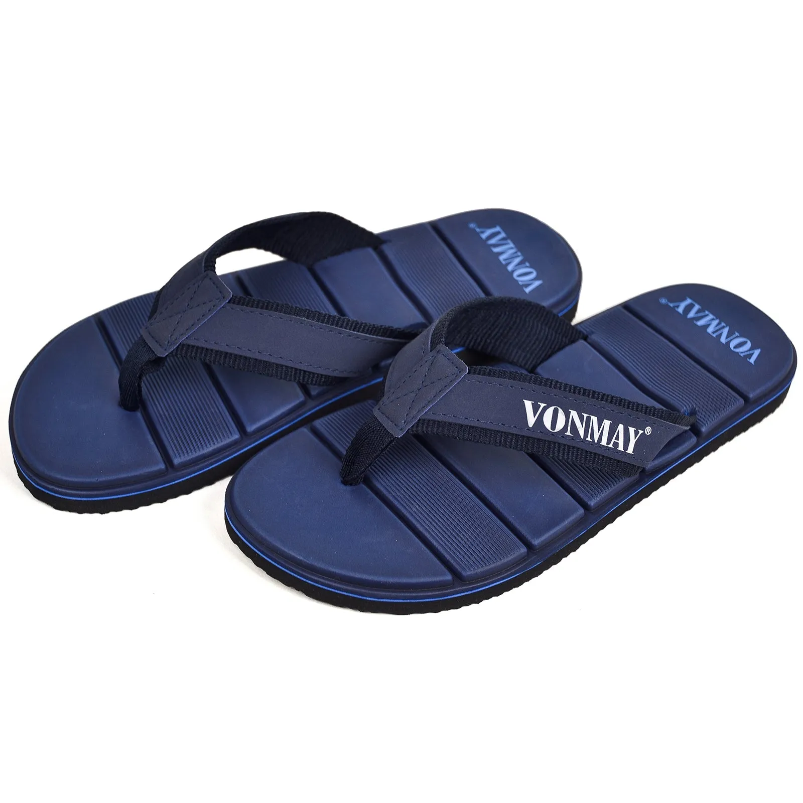 VONMAY Men's T Flip Flops Fabric Strap Thong Sandals Outdoor Slippers