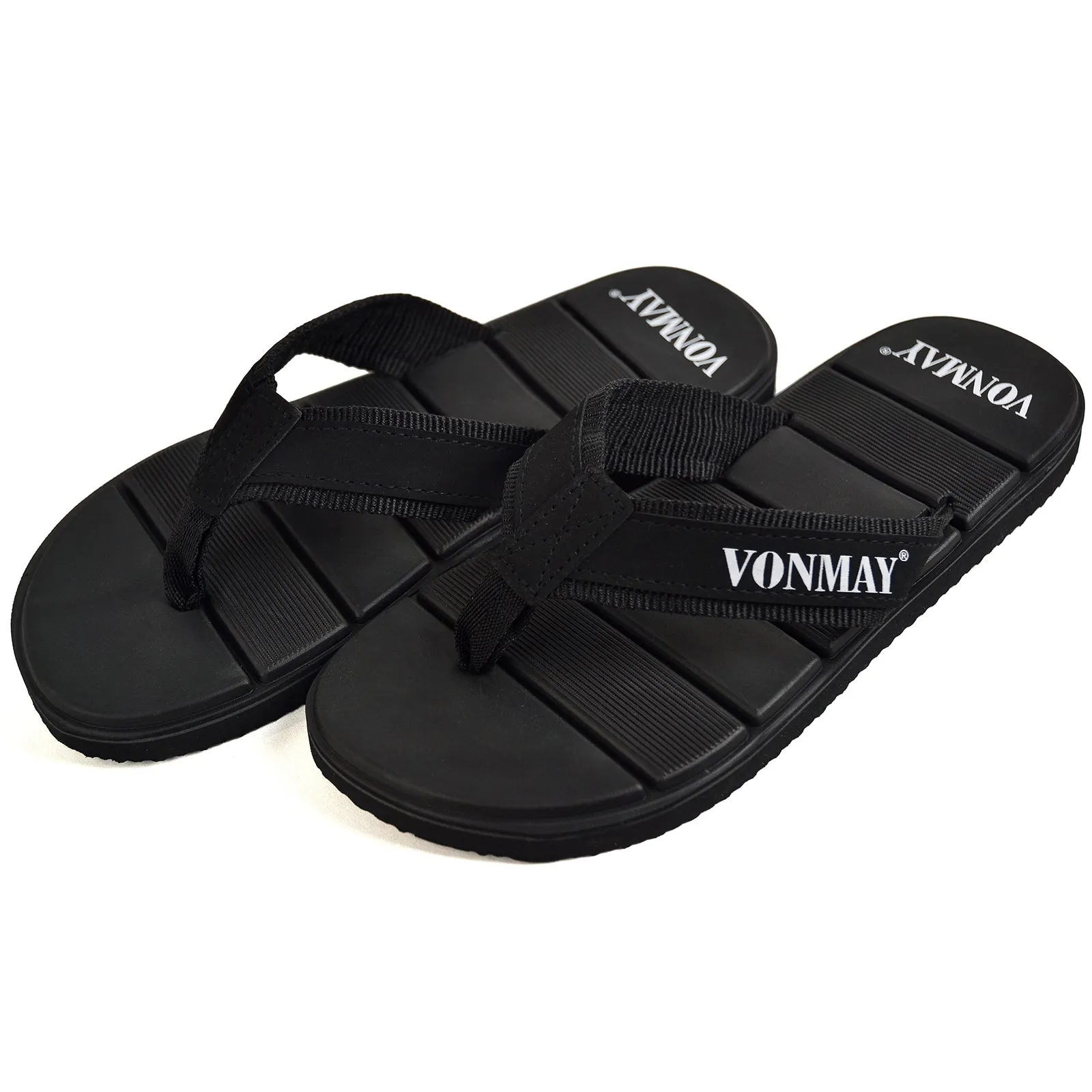 VONMAY Men's T Flip Flops Fabric Strap Thong Sandals Outdoor Slippers