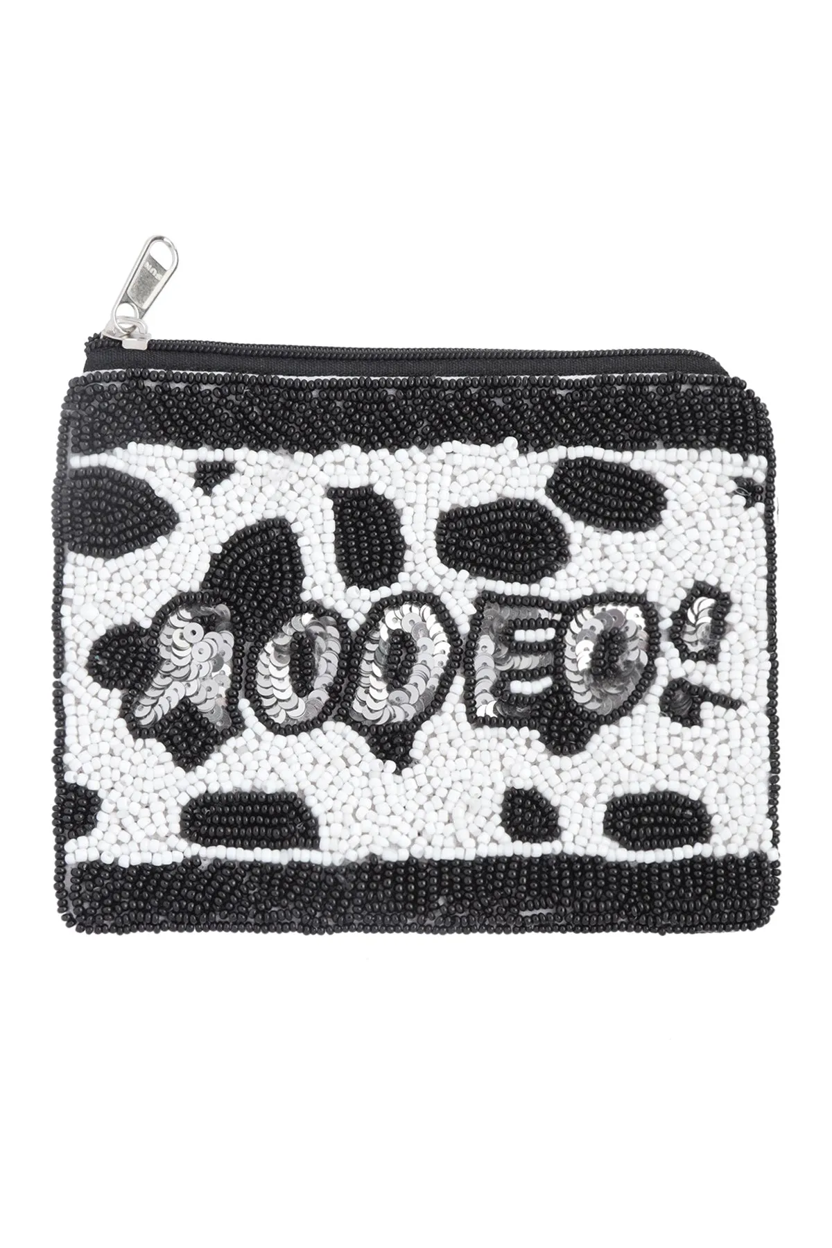 WESTERN BOOTS RODEO SEEDBEAD COIN POUCH