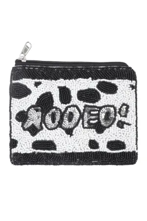 WESTERN BOOTS RODEO SEEDBEAD COIN POUCH