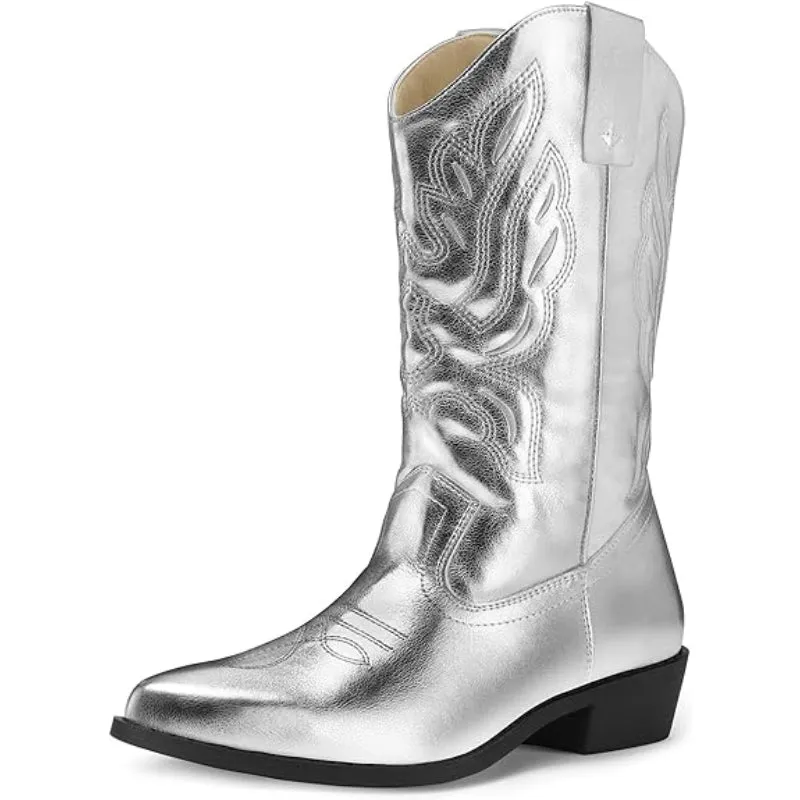 Western Embroidered Pointed Boots