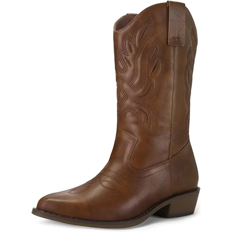 Western Embroidered Pointed Boots