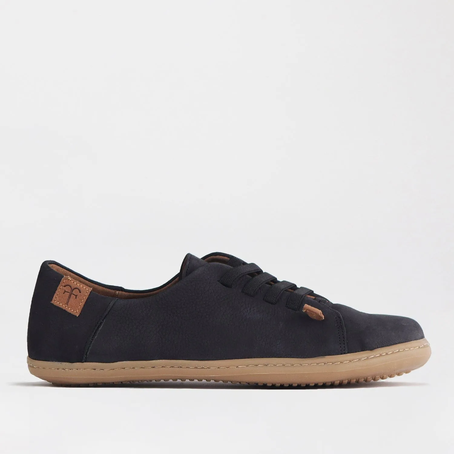 Women's Lace-up Barefoot Shoe with Removable Footbed in Black - 12828