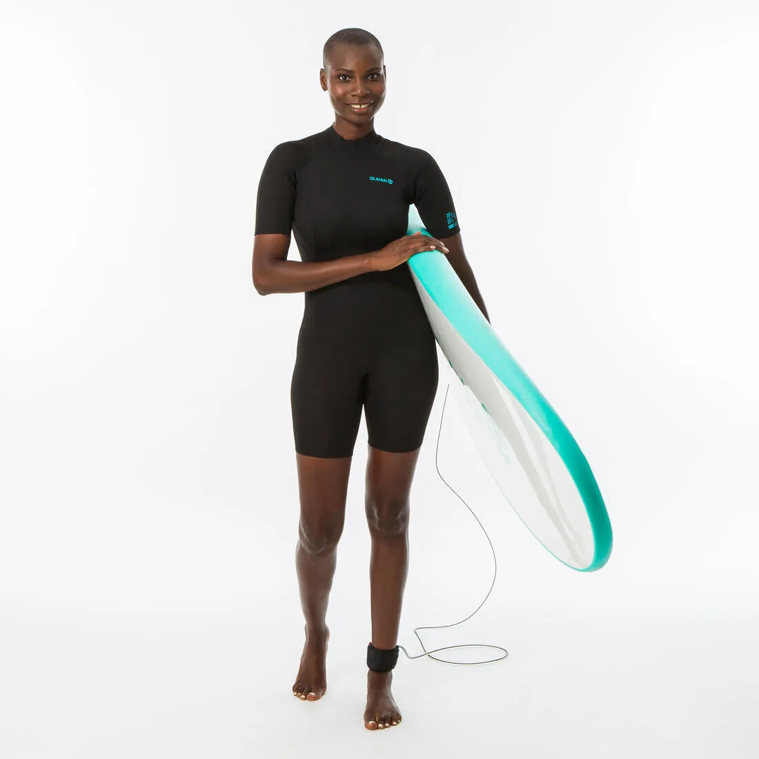 Women’s Surfing Shorty Wetsuit 100 Neoprene 1,5 mm Black
