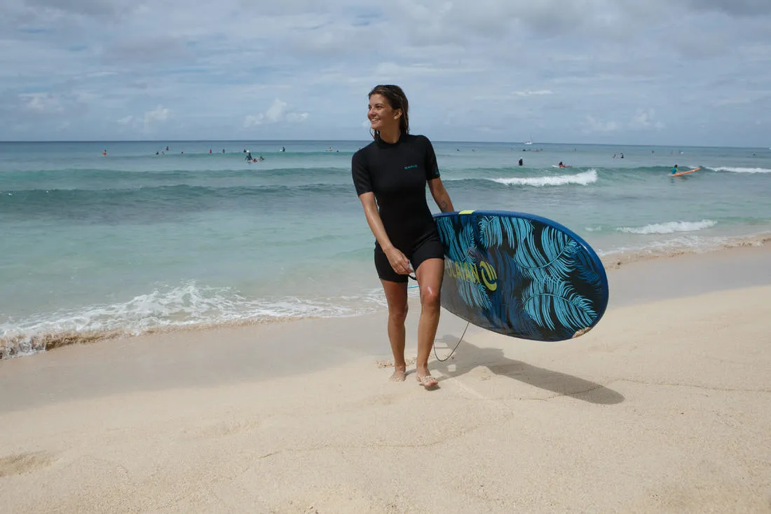 Women’s Surfing Shorty Wetsuit 100 Neoprene 1,5 mm Black
