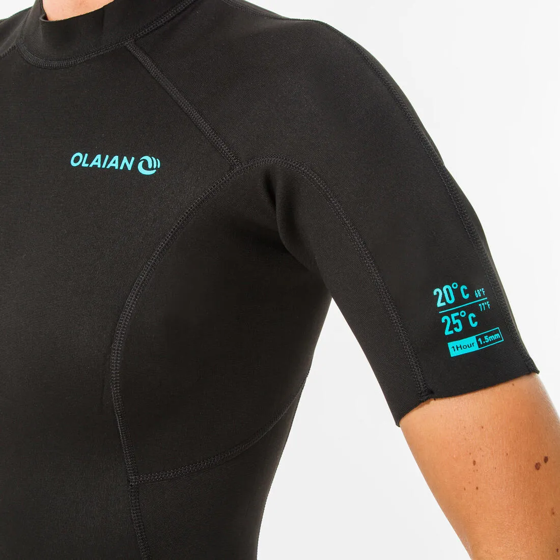 Women’s Surfing Shorty Wetsuit 100 Neoprene 1,5 mm Black