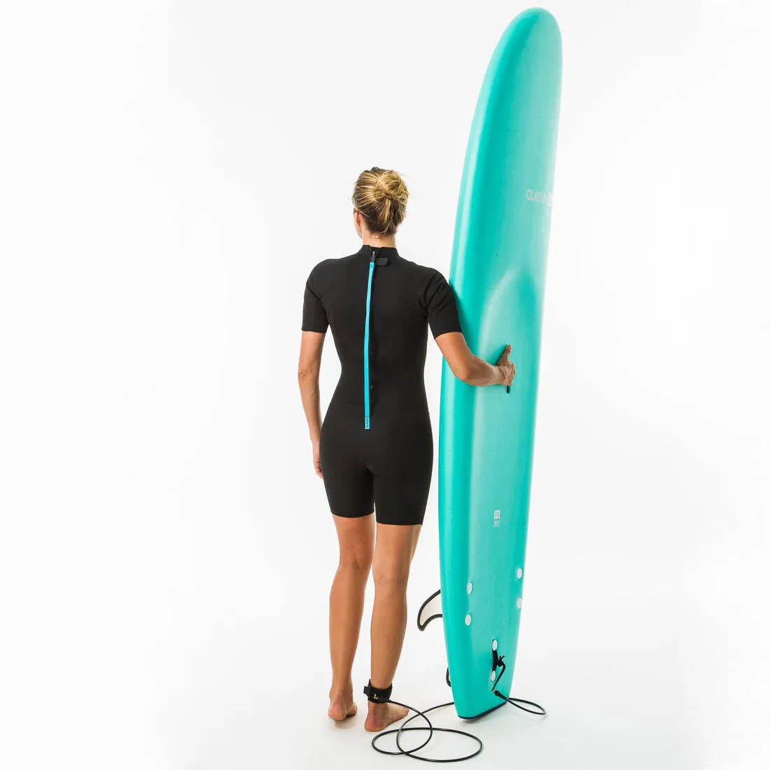 Women’s Surfing Shorty Wetsuit 100 Neoprene 1,5 mm Black