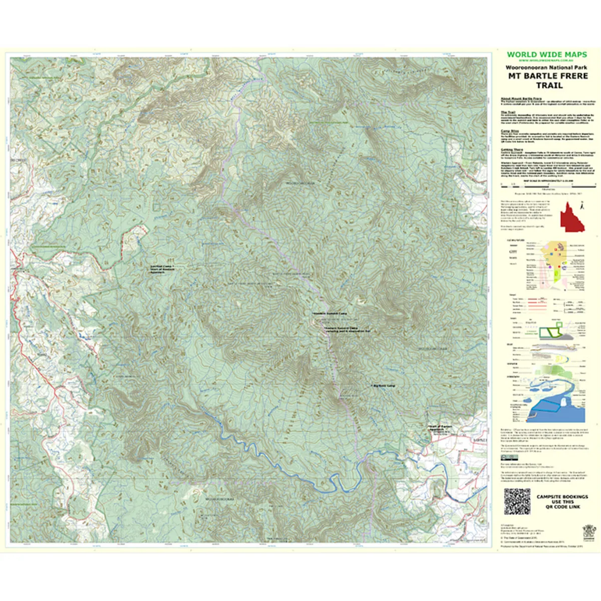 World Wide Maps Mount Bartle Frere Trail Map